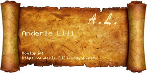 Anderle Lili névjegykártya